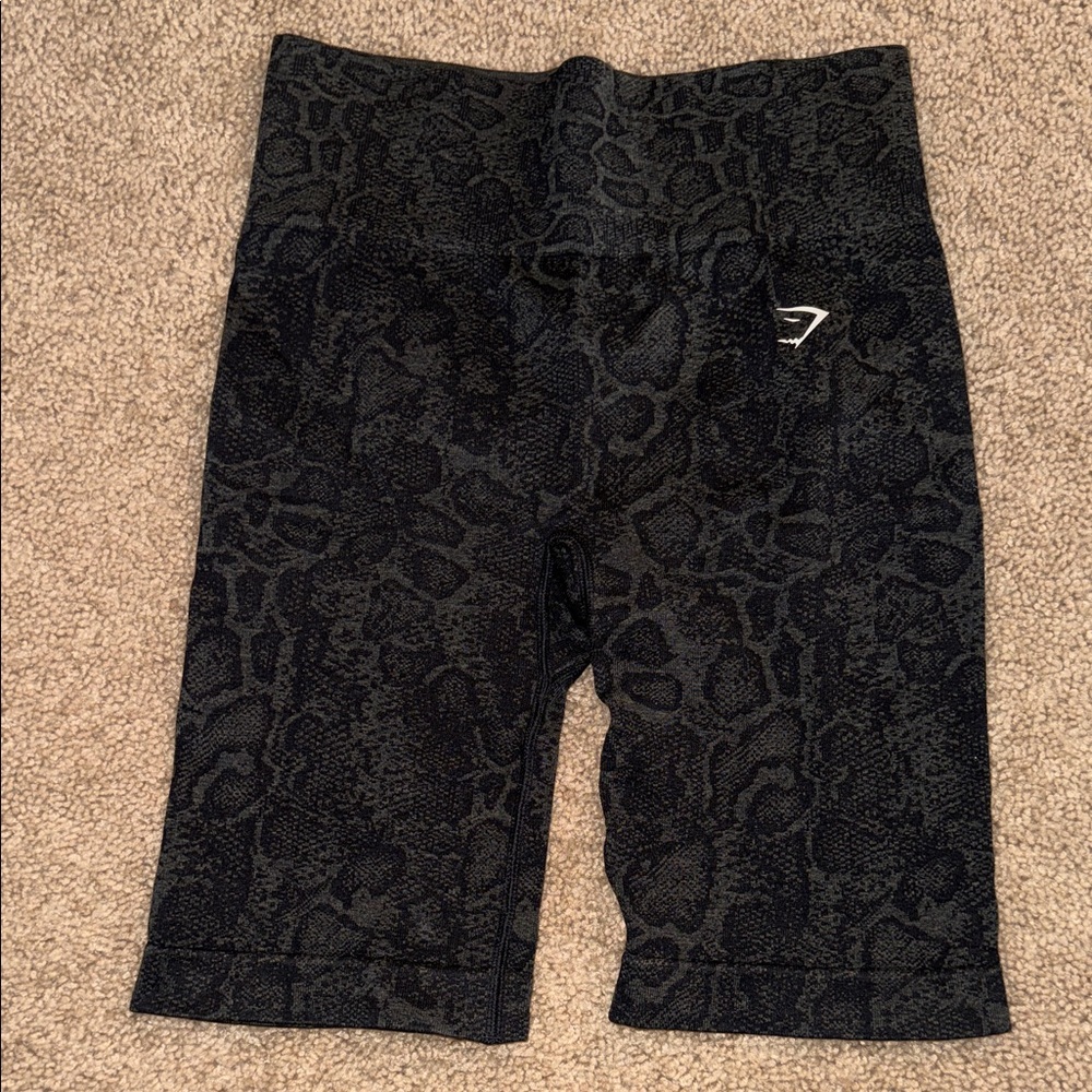 Gymshark Black Snake Print Bike Shorts